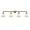 Cone Bath Vanity Light shown in the Antique Brass finish with a Matte White shade