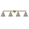 Cone Bath Vanity Light shown in the Antique Brass finish with a Plated Smoke shade