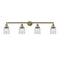 Bell Bath Vanity Light shown in the Antique Brass finish with a Clear shade