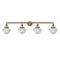 Oxford Bath Vanity Light shown in the Antique Brass finish with a Clear shade