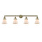 Cone Bath Vanity Light shown in the Antique Brass finish with a Matte White shade