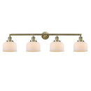 Bell Bath Vanity Light shown in the Antique Brass finish with a Matte White shade
