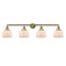 Bell Bath Vanity Light shown in the Antique Brass finish with a Matte White shade