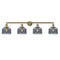 Bell Bath Vanity Light shown in the Antique Brass finish with a Plated Smoke shade
