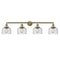 Bell Bath Vanity Light shown in the Antique Brass finish with a Seedy shade