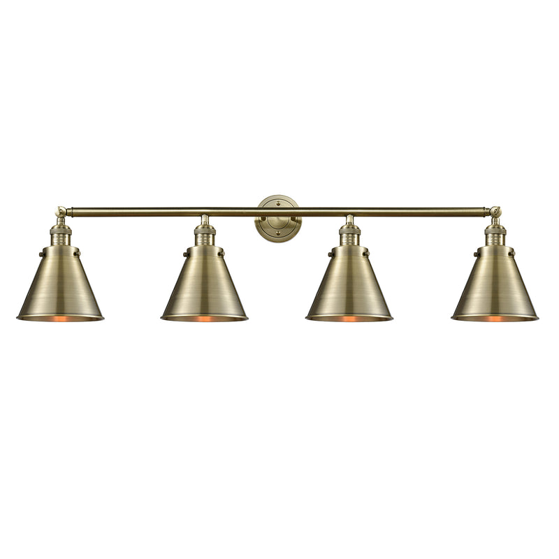 Appalachian Bath Vanity Light shown in the Antique Brass finish with a Antique Brass shade