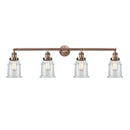 Canton Bath Vanity Light shown in the Antique Copper finish with a Clear shade