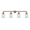 Canton Bath Vanity Light shown in the Antique Copper finish with a Clear shade