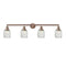 Colton Bath Vanity Light shown in the Antique Copper finish with a Clear Halophane shade