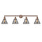 Cone Bath Vanity Light shown in the Antique Copper finish with a Plated Smoke shade