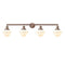 Oxford Bath Vanity Light shown in the Antique Copper finish with a Matte White shade