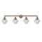Oxford Bath Vanity Light shown in the Antique Copper finish with a Clear shade