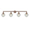 Oxford Bath Vanity Light shown in the Antique Copper finish with a Seedy shade