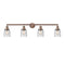 Bell Bath Vanity Light shown in the Antique Copper finish with a Seedy shade