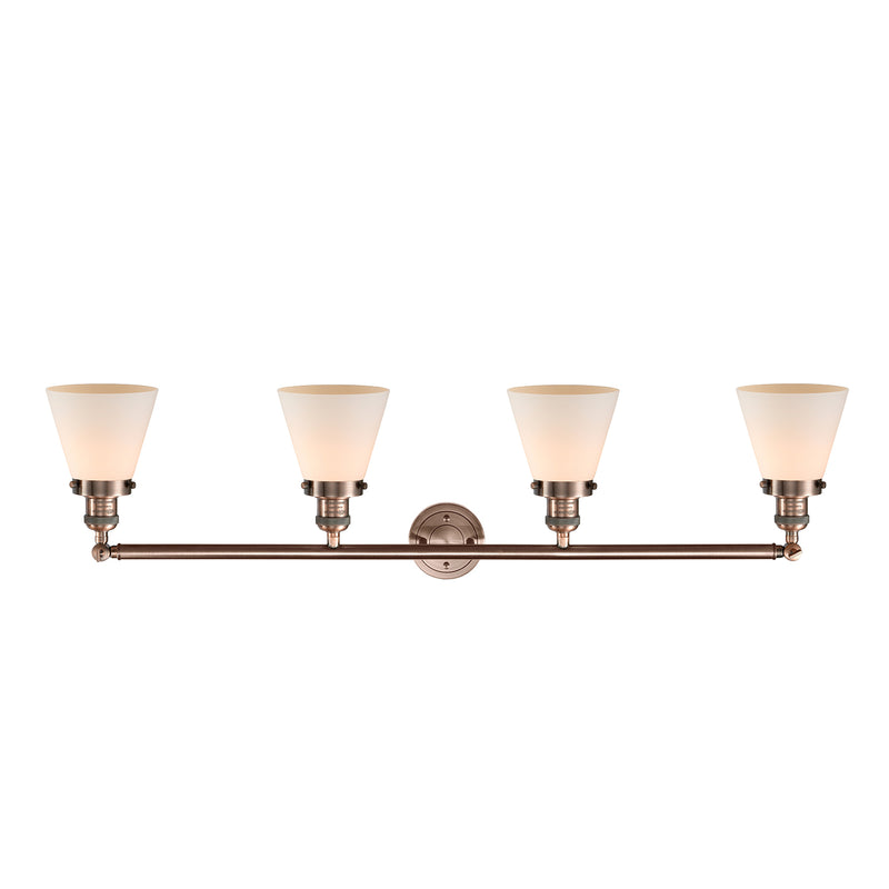 Innovations Lighting Small Cone 4 Light Bath Vanity Light Part Of The Franklin Restoration Collection 215-AC-G61