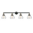 Fulton Bath Vanity Light shown in the Black Antique Brass finish with a Clear shade