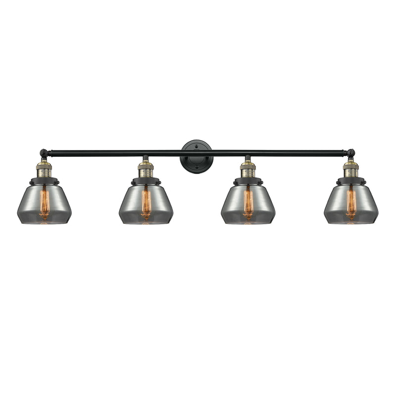 Fulton Bath Vanity Light shown in the Black Antique Brass finish with a Plated Smoke shade