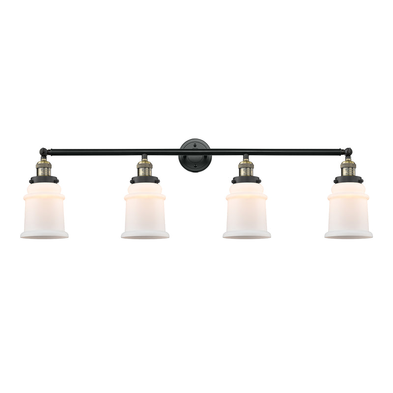 Canton Bath Vanity Light shown in the Black Antique Brass finish with a Matte White shade