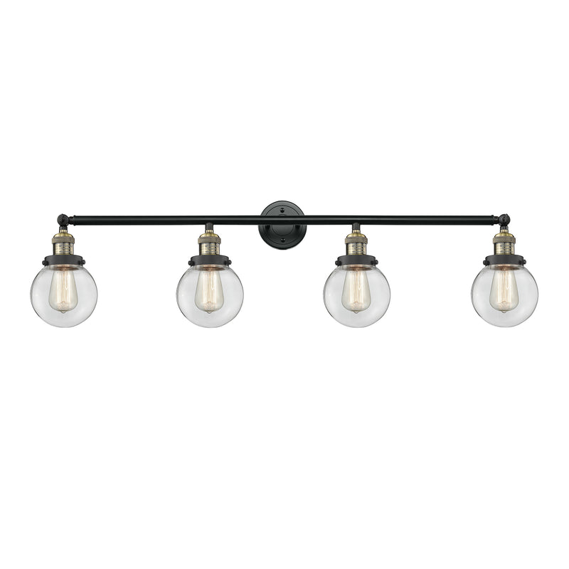 Beacon Bath Vanity Light shown in the Black Antique Brass finish with a Clear shade