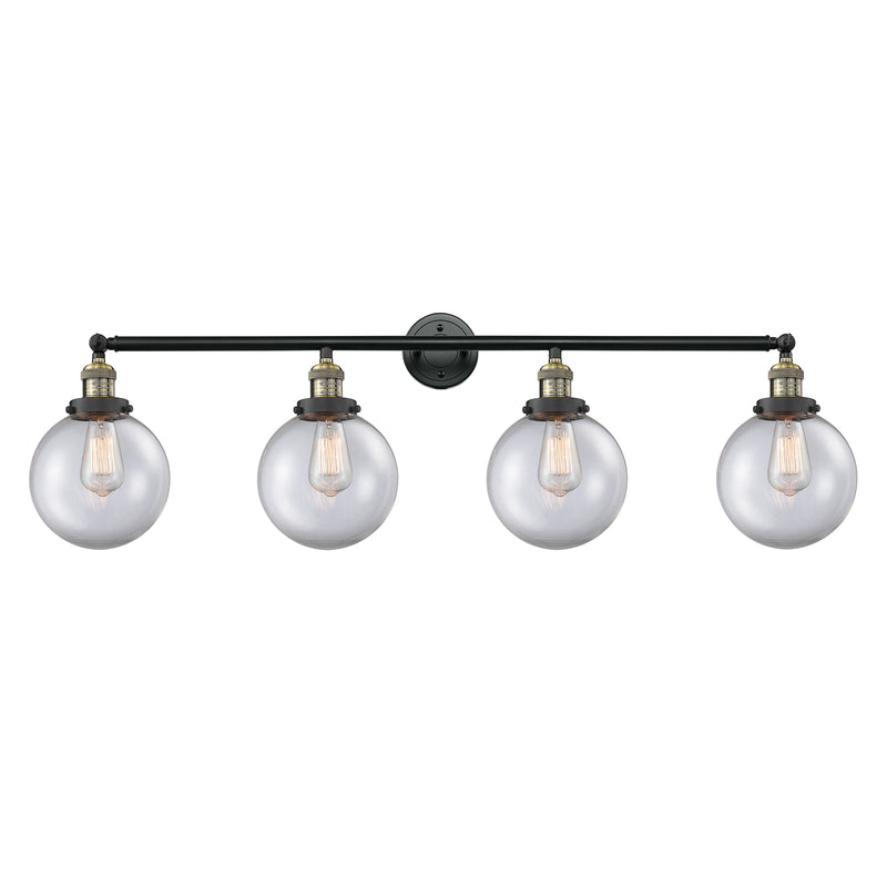 Beacon Bath Vanity Light shown in the Black Antique Brass finish with a Clear shade