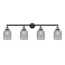 Stanton Bath Vanity Light shown in the Black Antique Brass finish with a Clear Wire Mesh shade