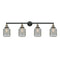 Stanton Bath Vanity Light shown in the Black Antique Brass finish with a Clear Wire Mesh shade