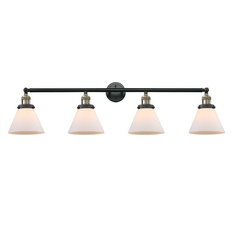 Cone Bath Vanity Light shown in the Black Antique Brass finish with a Matte White shade