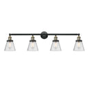 Cone Bath Vanity Light shown in the Black Antique Brass finish with a Seedy shade