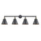 Appalachian Bath Vanity Light shown in the Black Antique Brass finish with a Matte Black shade