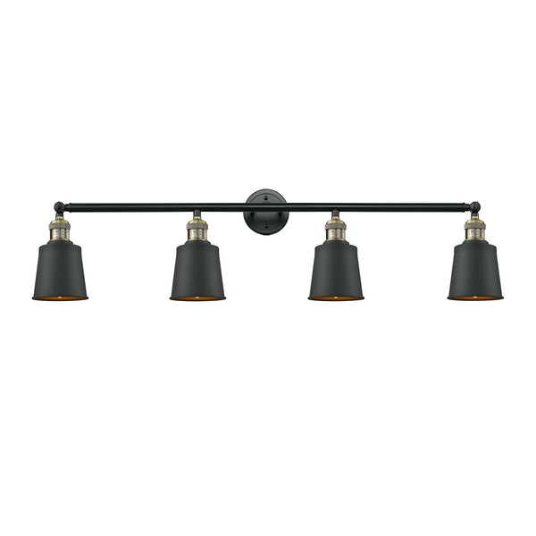 Addison Bath Vanity Light shown in the Black Antique Brass finish with a Matte Black shade