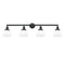 Fulton Bath Vanity Light shown in the Matte Black finish with a Matte White shade