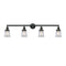 Canton Bath Vanity Light shown in the Matte Black finish with a Clear shade