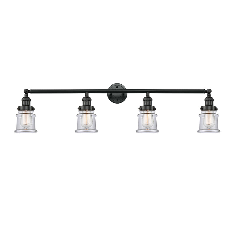 Canton Bath Vanity Light shown in the Matte Black finish with a Clear shade