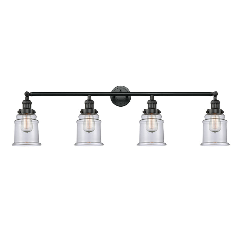 Canton Bath Vanity Light shown in the Matte Black finish with a Clear shade