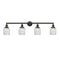 Colton Bath Vanity Light shown in the Matte Black finish with a Clear Halophane shade