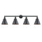 Appalachian Bath Vanity Light shown in the Matte Black finish with a Matte Black shade