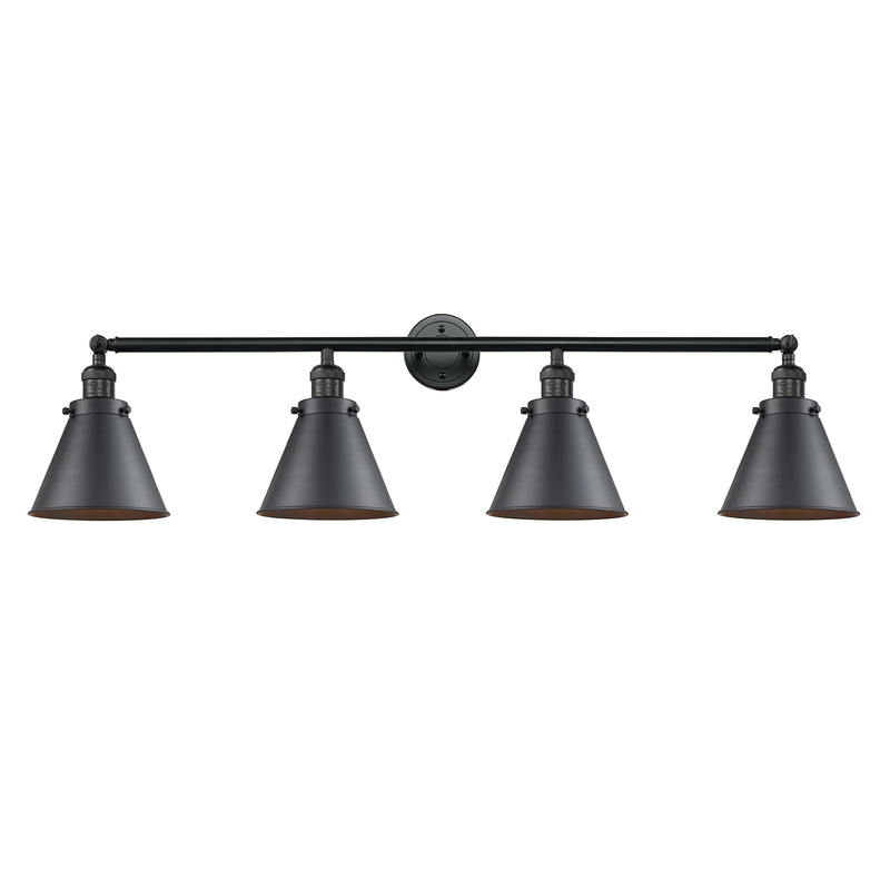Appalachian Bath Vanity Light shown in the Matte Black finish with a Matte Black shade