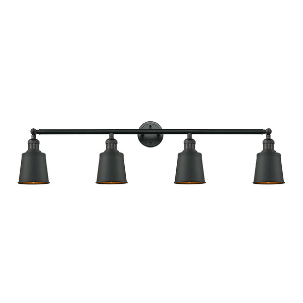 Addison Bath Vanity Light shown in the Matte Black finish with a Matte Black shade