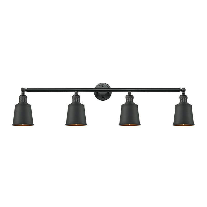 Addison Bath Vanity Light shown in the Matte Black finish with a Matte Black shade