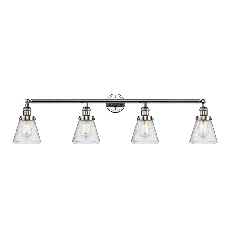 Cone Bath Vanity Light shown in the Polished Chrome finish with a Seedy shade