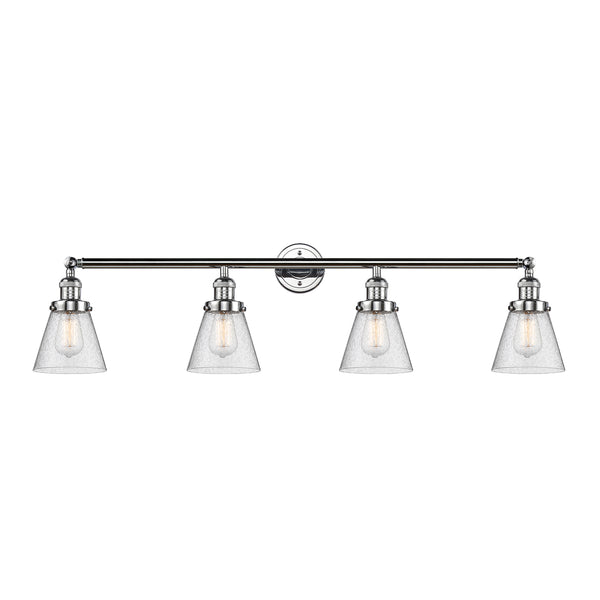 Cone Bath Vanity Light shown in the Polished Chrome finish with a Seedy shade