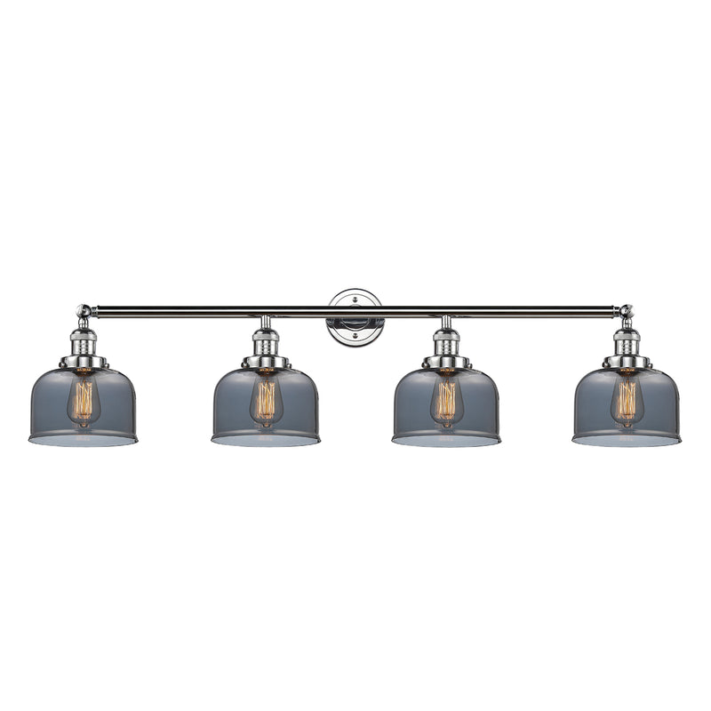 Bell Bath Vanity Light shown in the Polished Chrome finish with a Plated Smoke shade