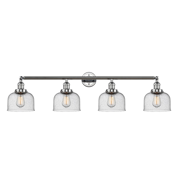 Bell Bath Vanity Light shown in the Polished Chrome finish with a Seedy shade