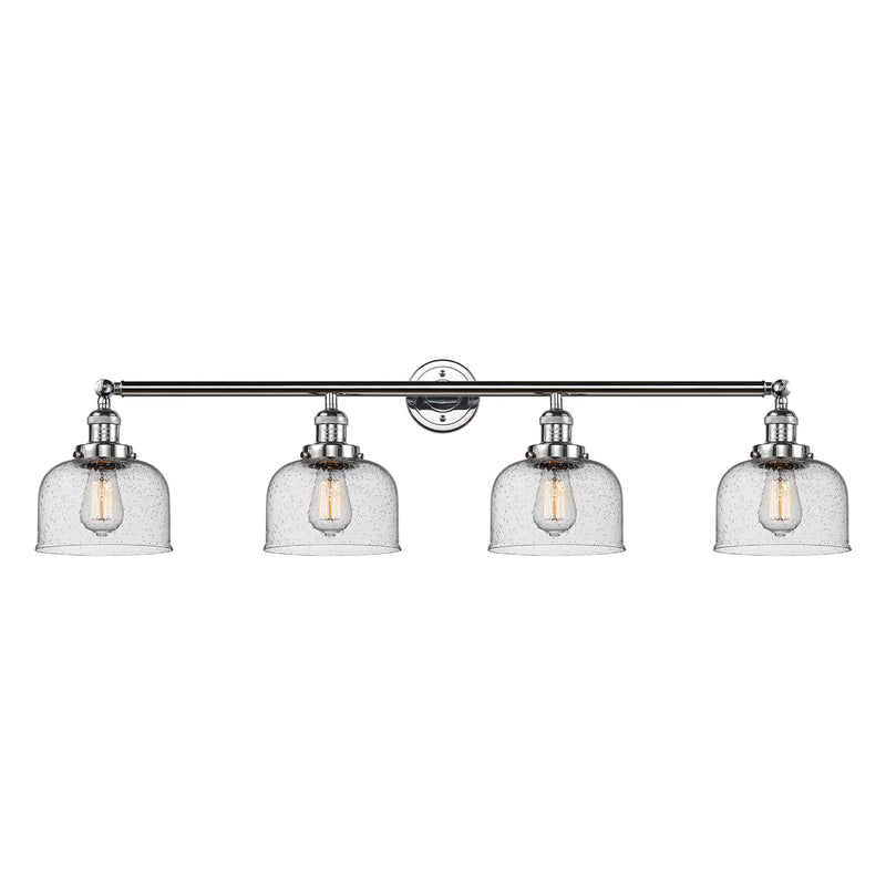 Bell Bath Vanity Light shown in the Polished Chrome finish with a Seedy shade