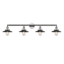 Railroad Bath Vanity Light shown in the Polished Chrome finish with a Matte Black shade