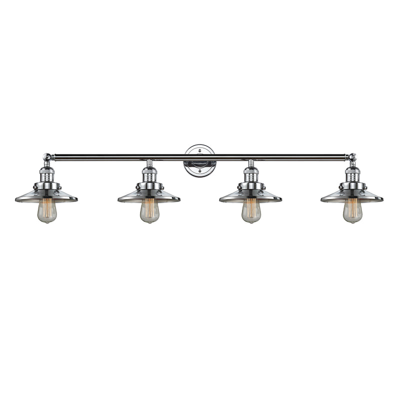 Railroad Bath Vanity Light shown in the Polished Chrome finish with a Polished Chrome shade