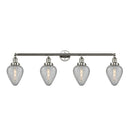 Geneseo Bath Vanity Light shown in the Polished Nickel finish with a Clear Crackled shade