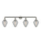 Geneseo Bath Vanity Light shown in the Polished Nickel finish with a Clear Crackled shade