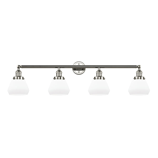 Fulton Bath Vanity Light shown in the Polished Nickel finish with a Matte White shade