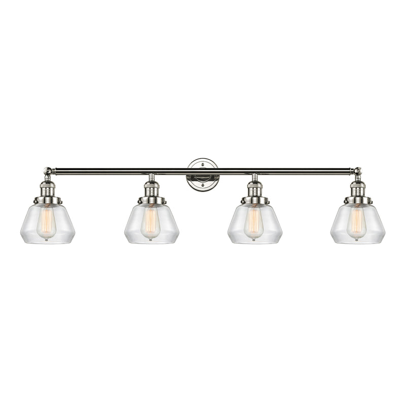 Fulton Bath Vanity Light shown in the Polished Nickel finish with a Clear shade